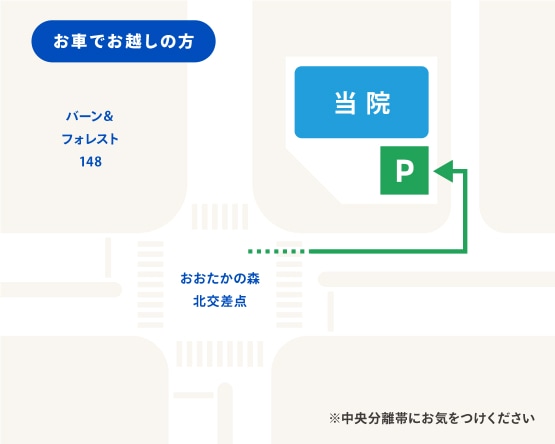 お車でお越しの方