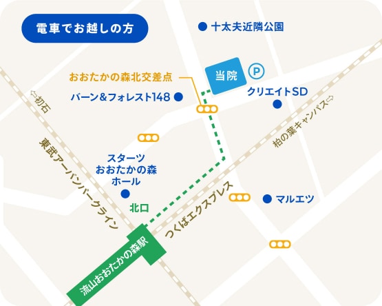 電車でお越しの方